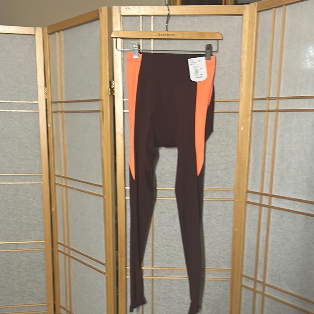Bike Padded Leggings Maroon/Orange